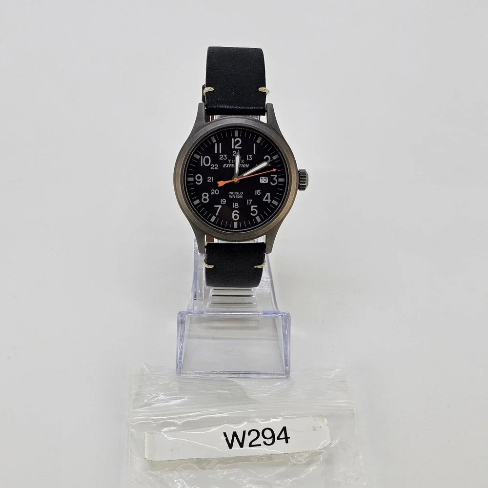 TIMEX Expedition 40MM Men's Watch Black Dial Date Black Bands NEW Battery READ